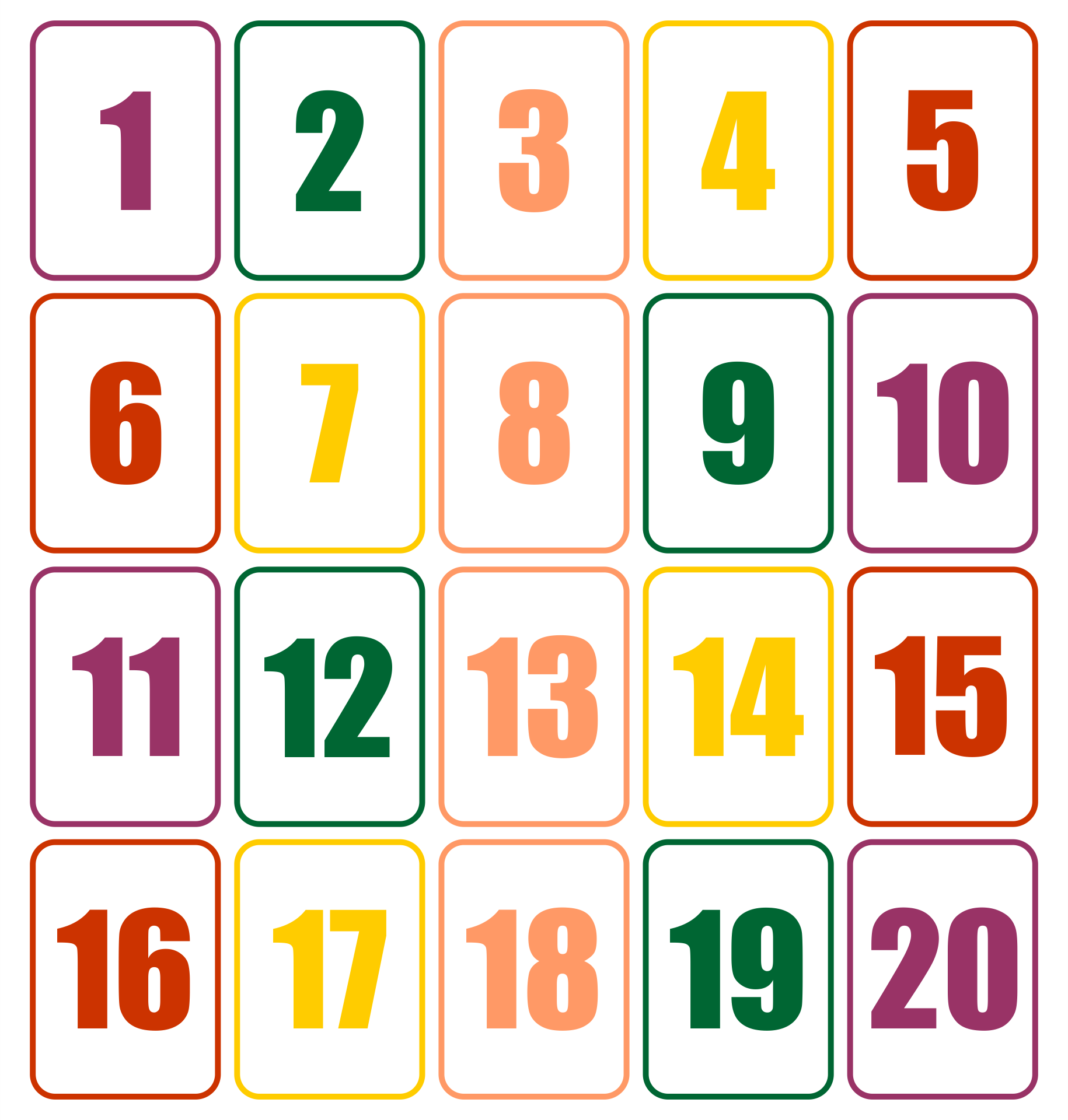 10 Best Large Printable Number Cards 1 20 Printablee Printable