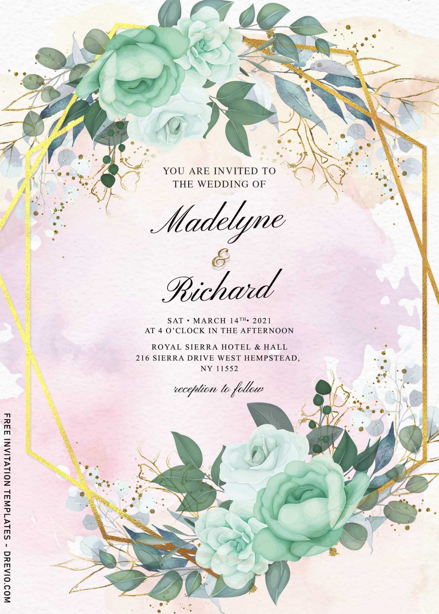 free boho wedding invitation templates
