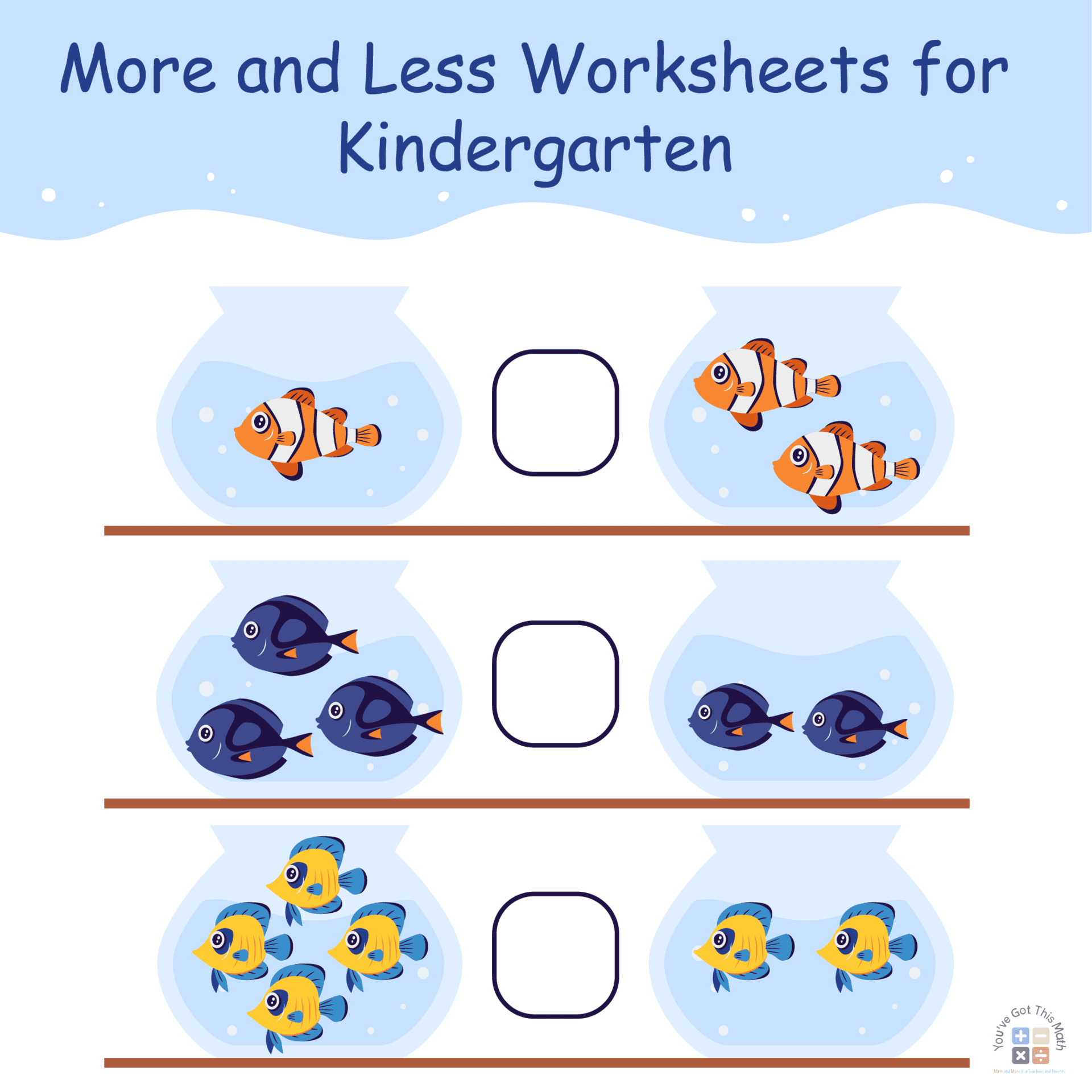 10 Free More And Less Worksheets For Kindergarten Worksheets Library