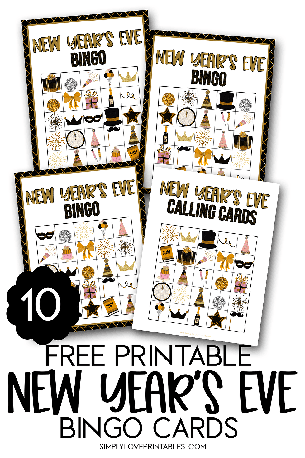 10 Free Printable New Year 39 s Eve Bingo Cards Simply Love Printables