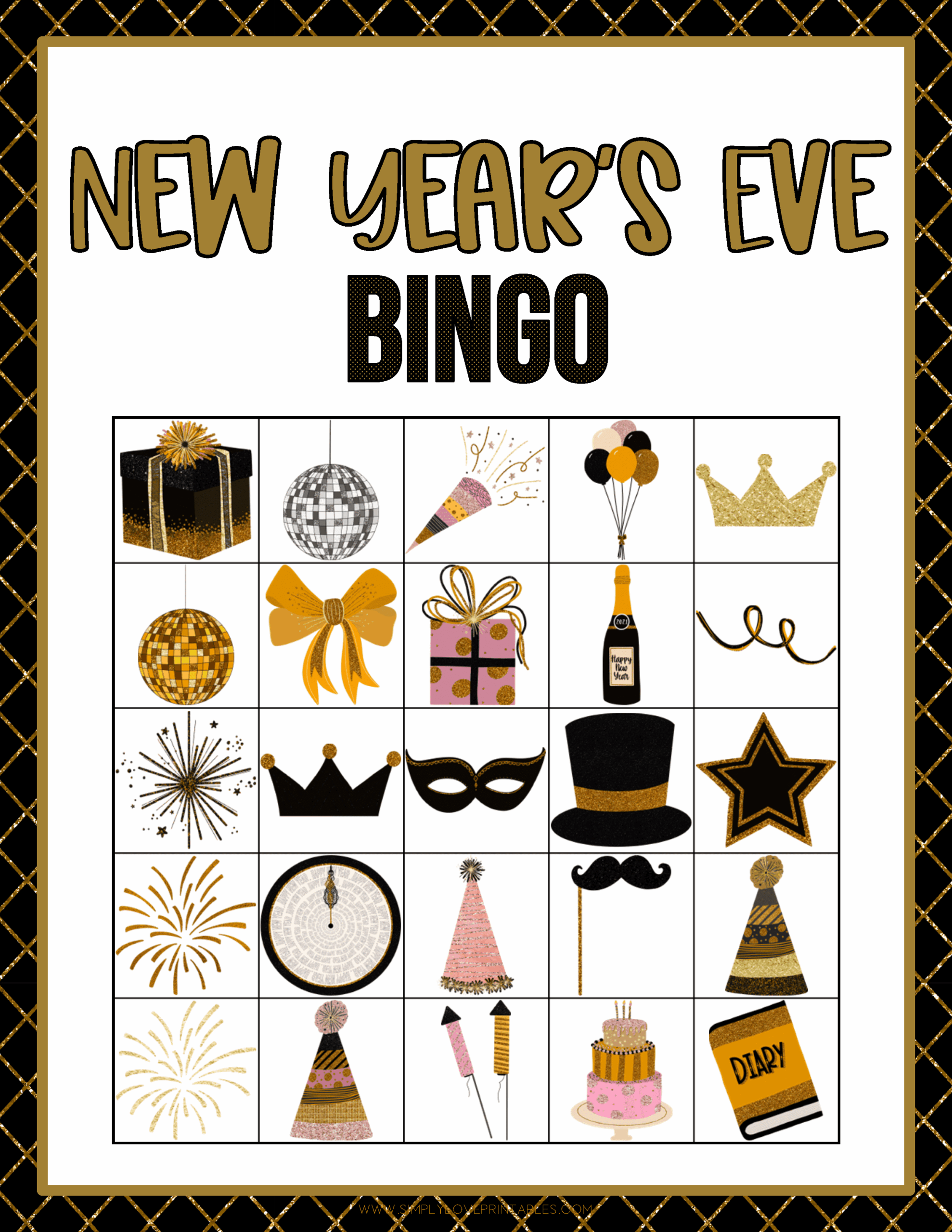 printable new years eve bingo cards