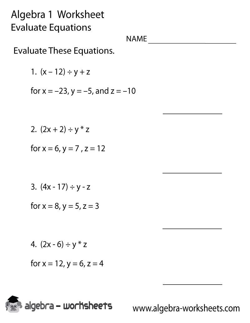 10 Solving Algebraic Equations Worksheets Worksheets Decoomo