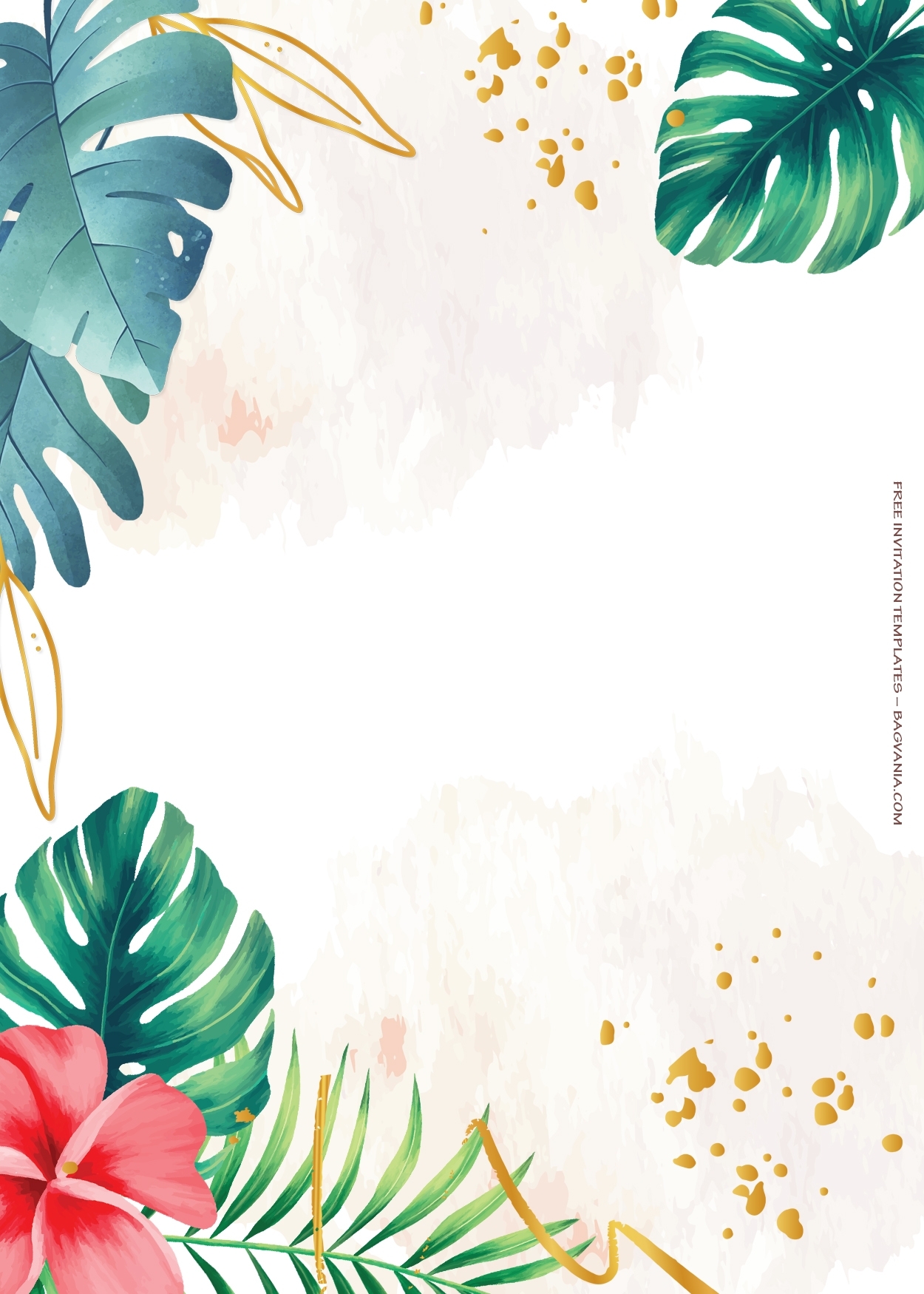 10 Sweet Tropical Floral Wedding Invitation Templates FREE Printable