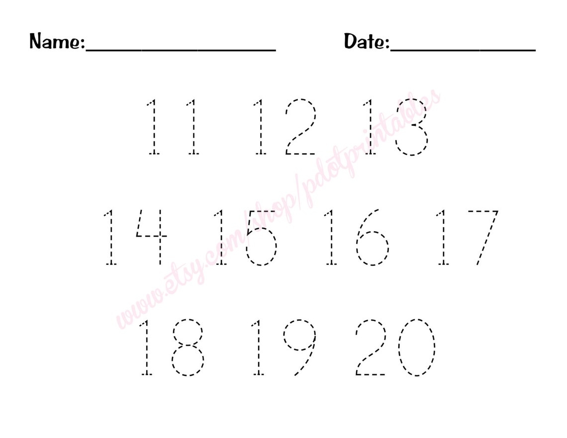 number trace worksheet