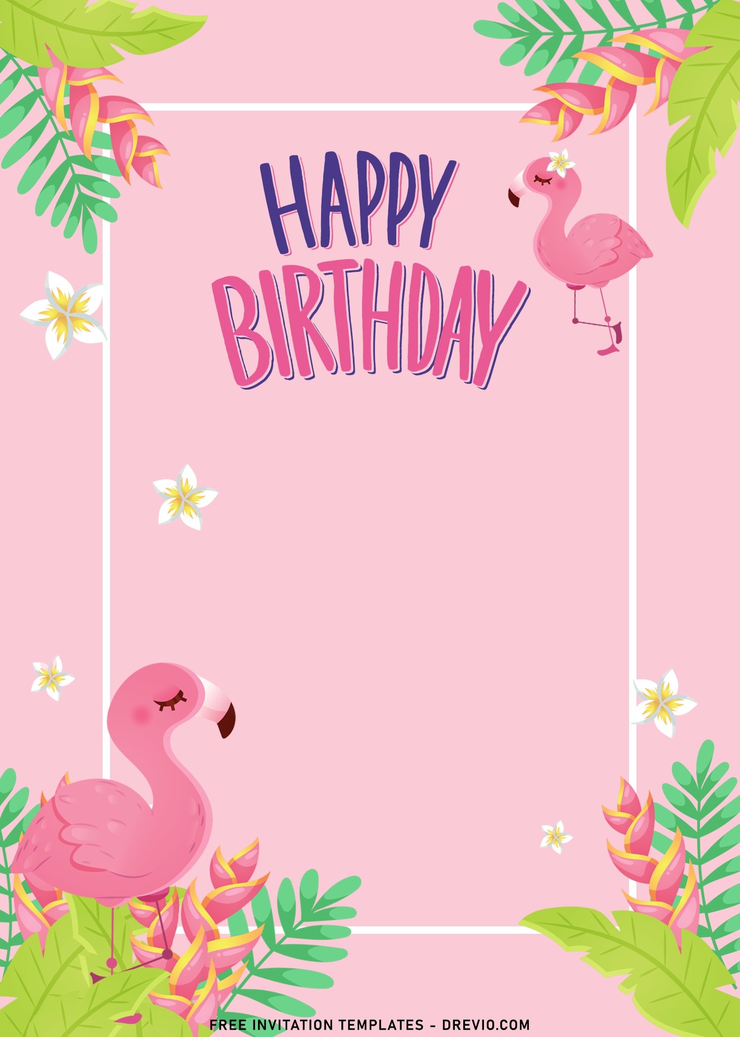 free flamingo invitation templates