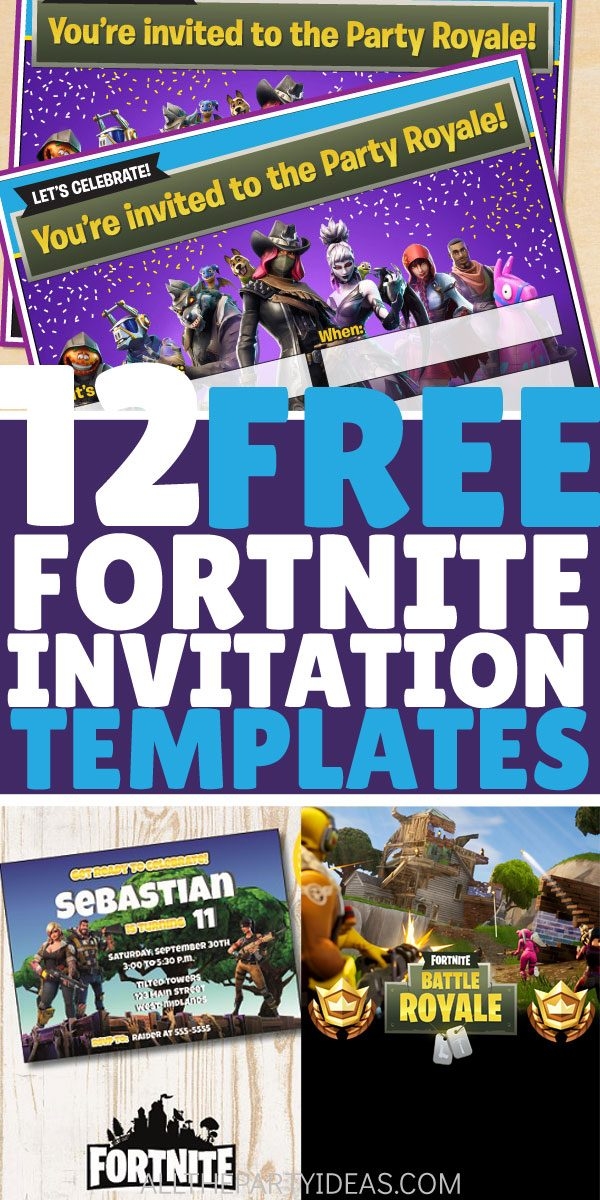 12 FREE Fortnite Party Invitations Perfect For Birthday