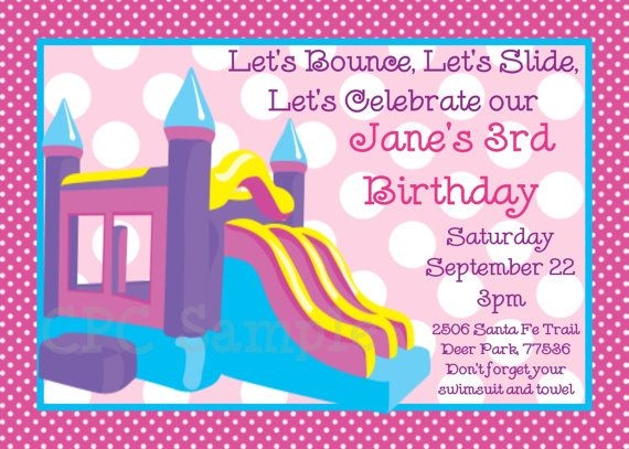 12 Graceful Free Bounce House Birthday Invitation Templates Get It 