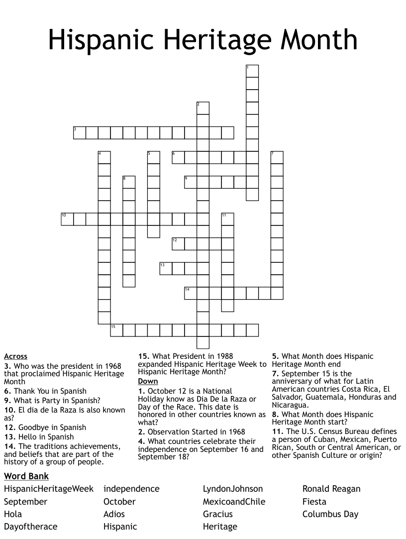 12 Hispanic Countries Word Scramble Free Hispanic Heritage Month 