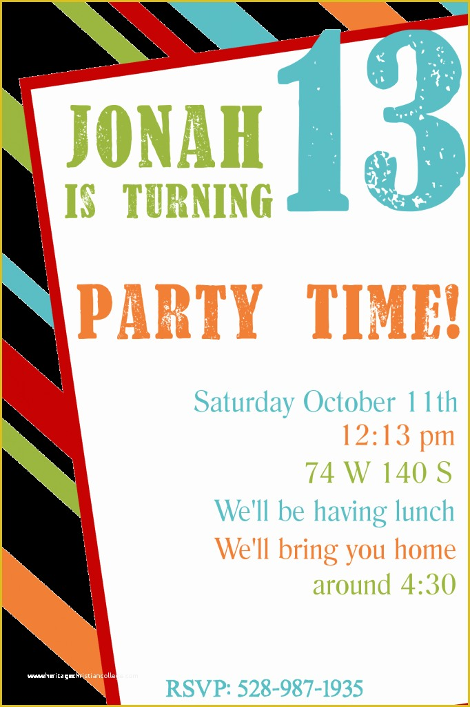 13th Birthday Invitation Templates Free Of Free Printable Birthday