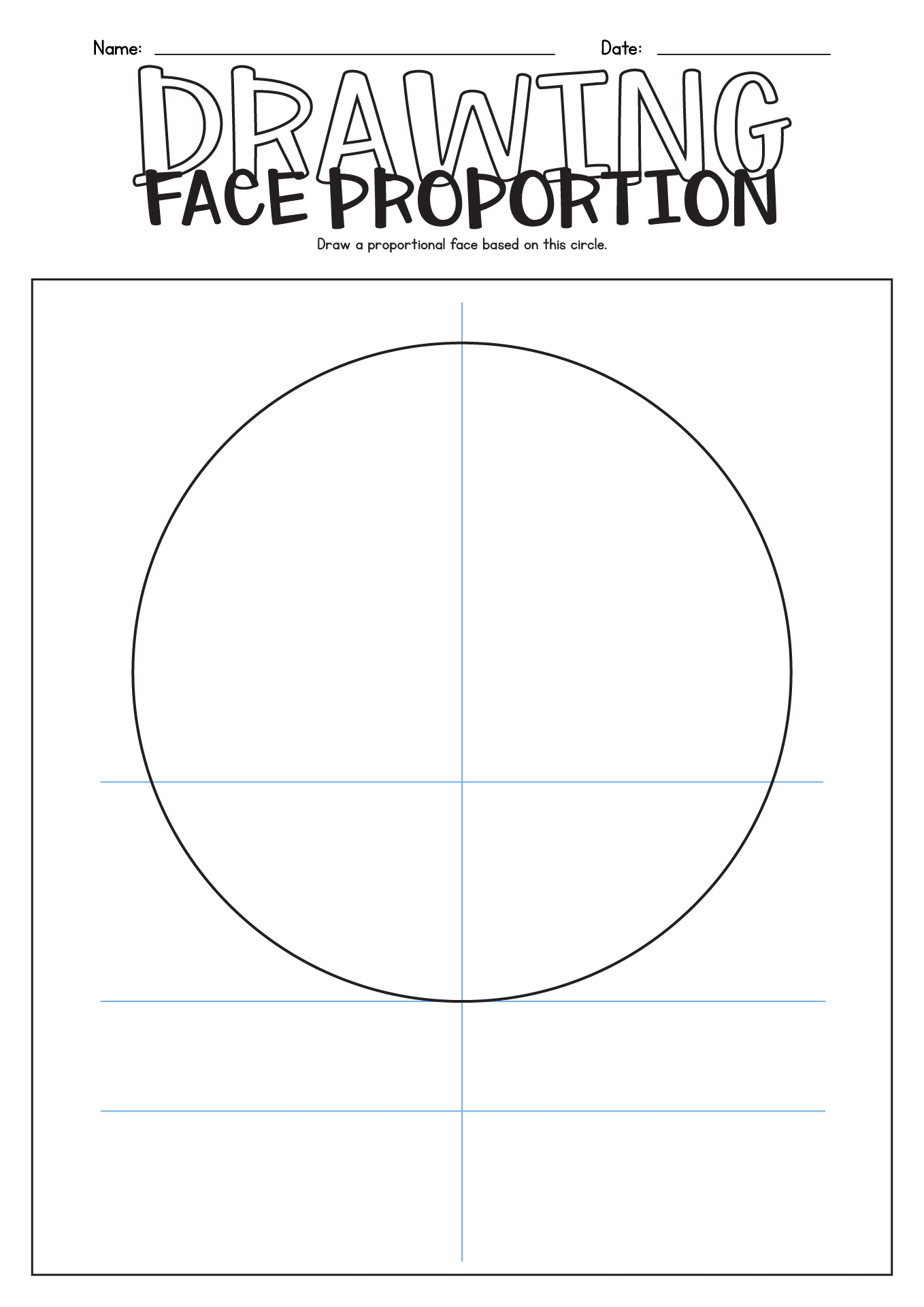 proportions of the face worksheet