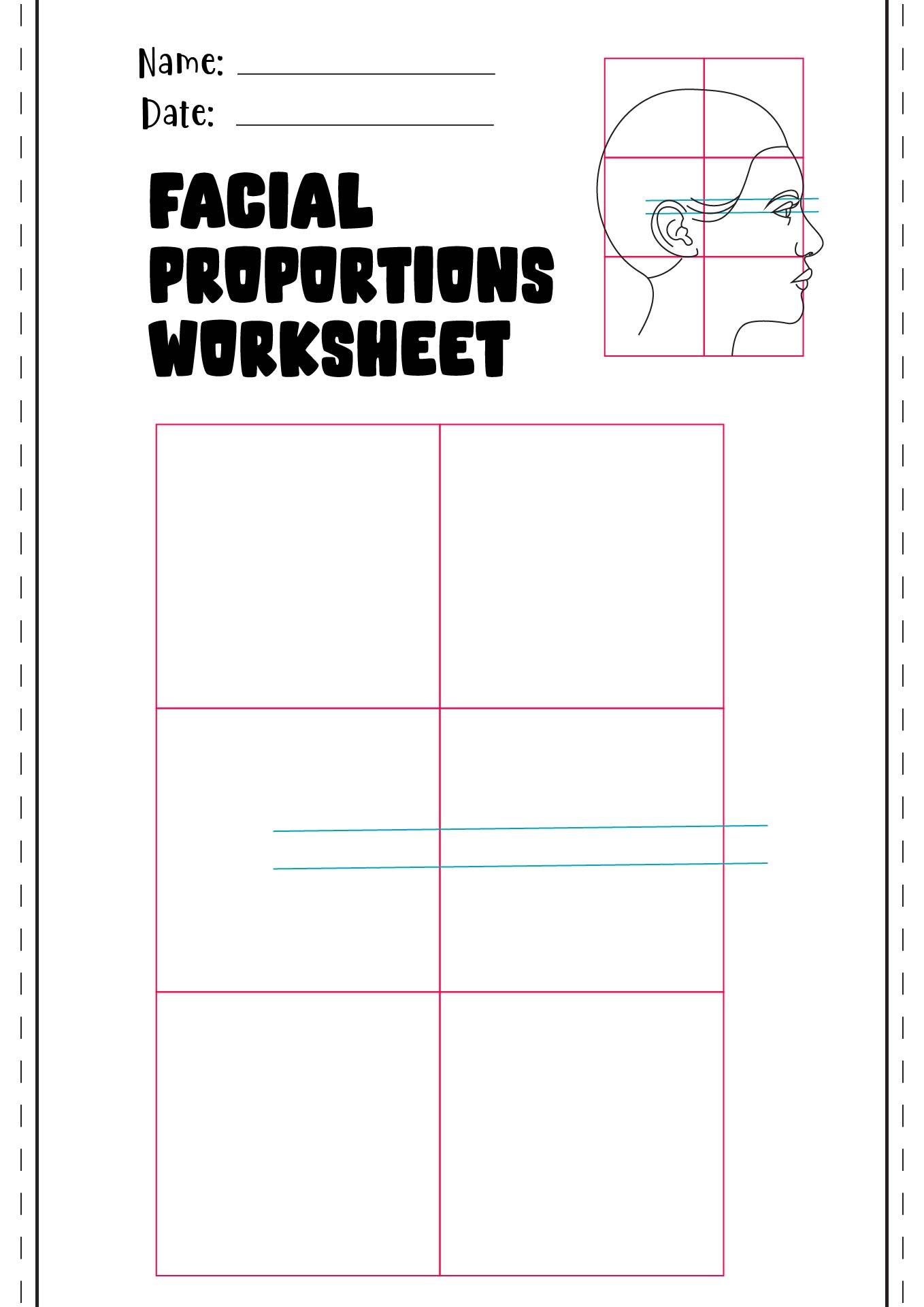 face proportions worksheet