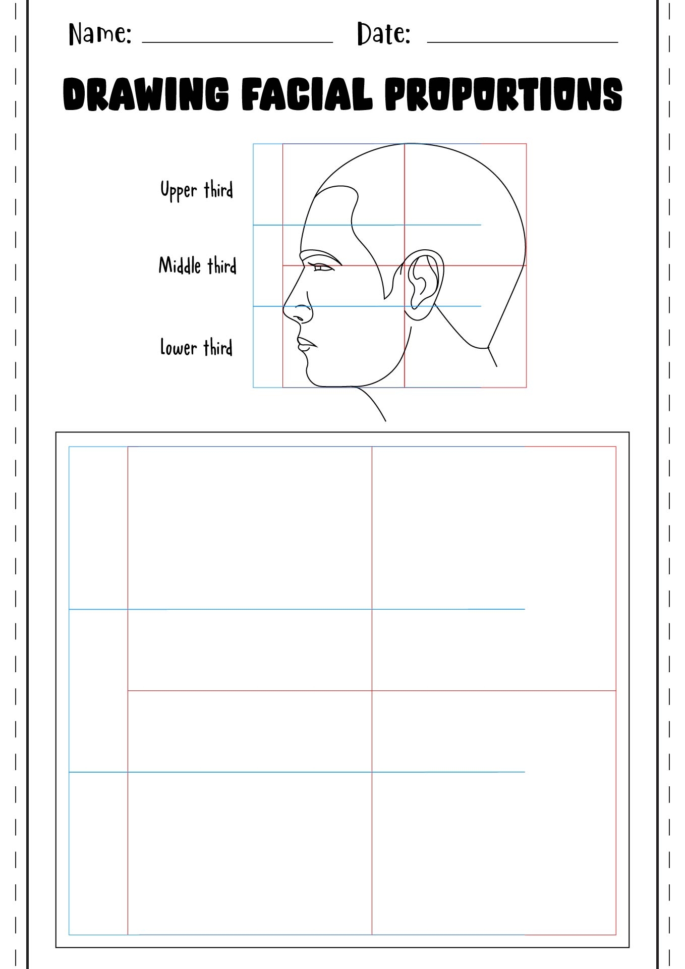 14 Draw Face Proportions Worksheet Free PDF At Worksheeto