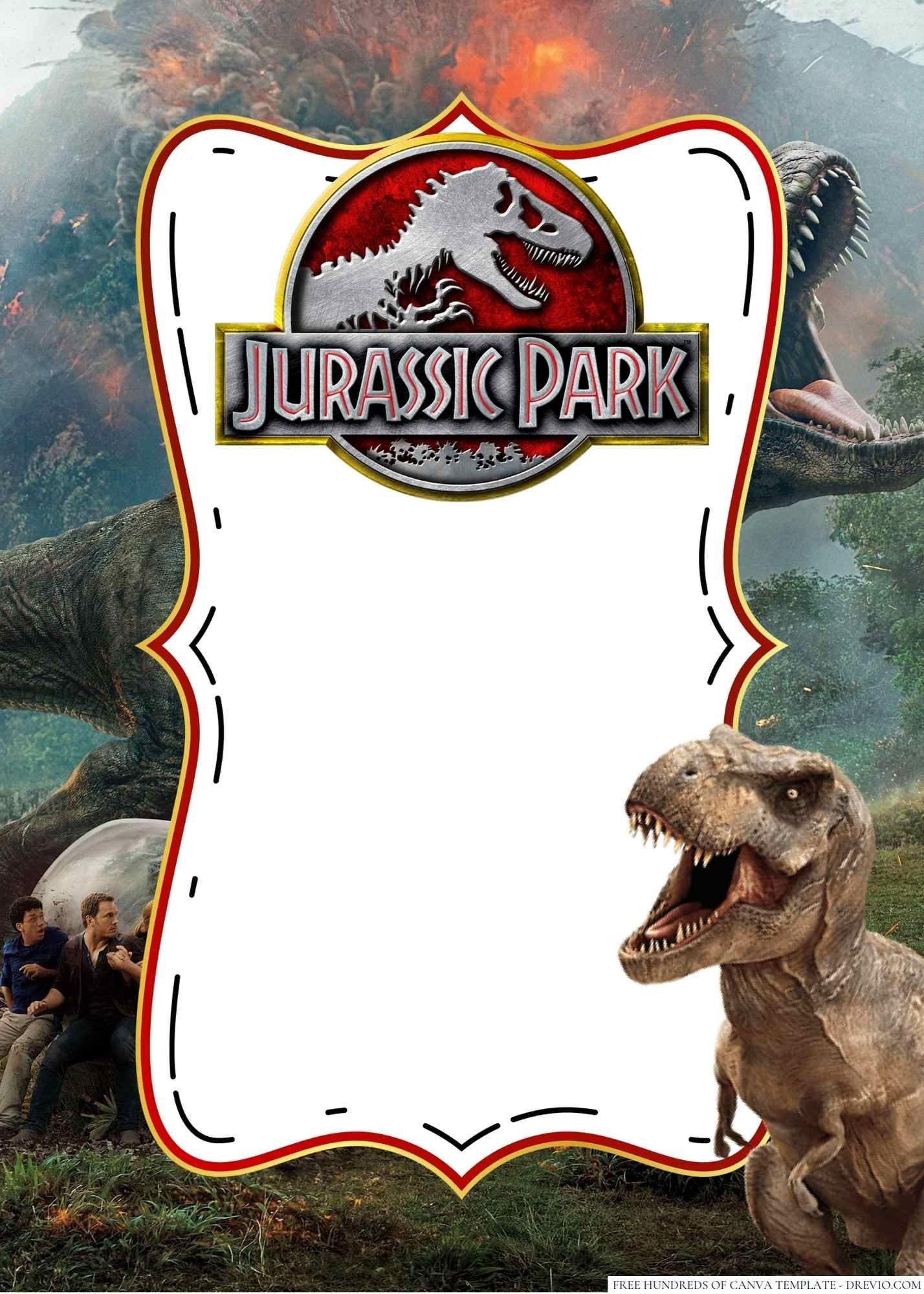 14 Jurassic Park Canva Birthday Invitation Templates Jurassic Park