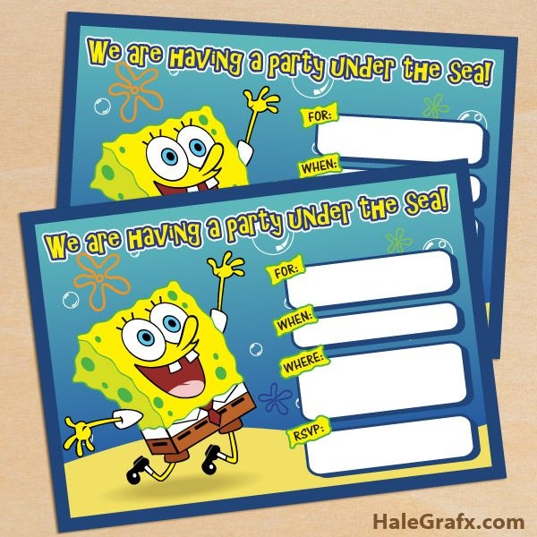 14 Modern A Spongebob Birthday Invitation Template Like That Birthday 