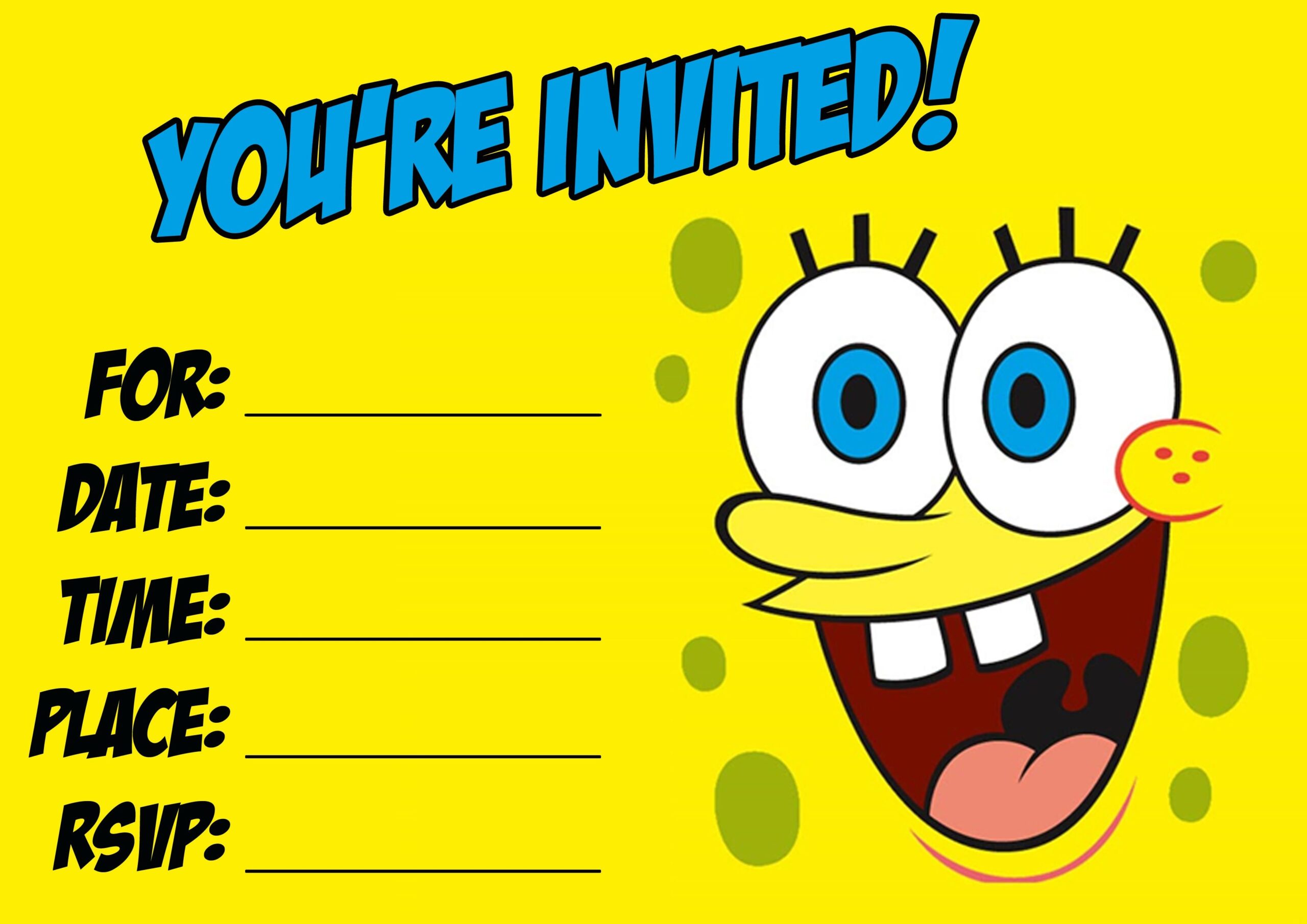 14 Modern A Spongebob Birthday Invitation Template Like That Birthday 
