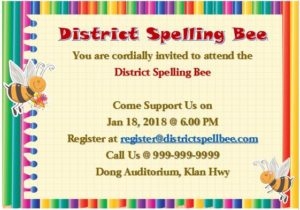 15 Colorful Spelling Bee Invitation Templates Free To Download 