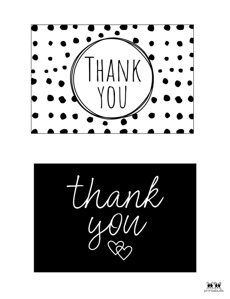 150 Printable Thank You Cards FREE Printabulls Worksheets Library