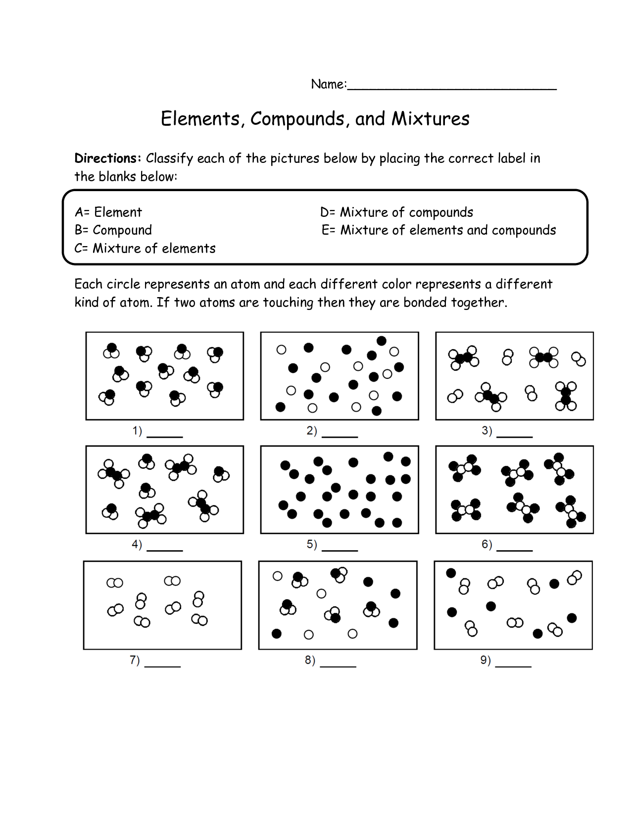 17 Elements Compounds And Mixtures Worksheet Answer Key Worksheeto