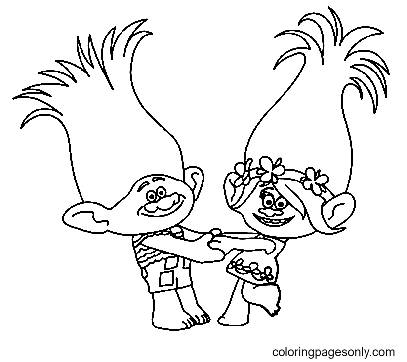 Poppy Troll Coloring Page