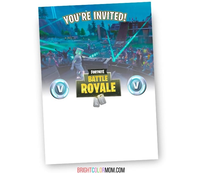 18 FREE Printable Fortnite Invitations For Birthdays And More