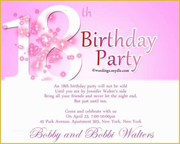 18th Birthday Party Invitation Templates Free Of Invitation Letter 18th 
