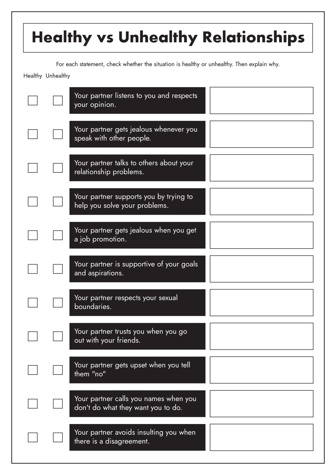 19 Unhealthy Boundaries Worksheet Relationship Worksheets Healthy Vs