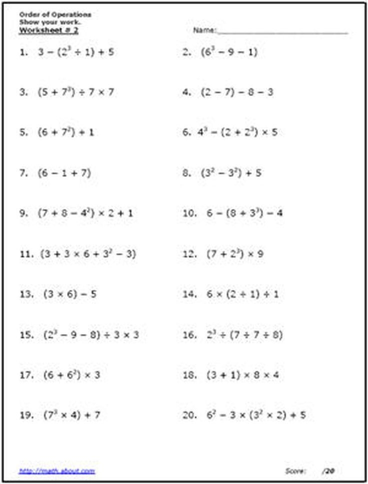 20 5th Grade Pemdas Worksheets Desalas Template