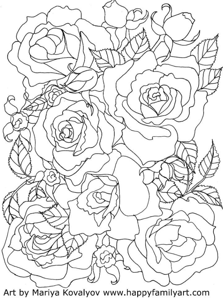 free rose coloring pages