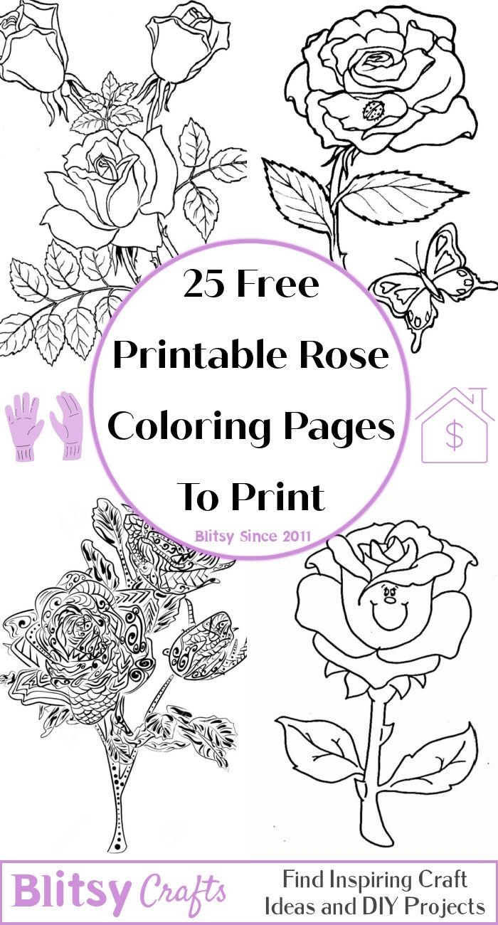 20 Free Rose Coloring Pages For Kids And Adults