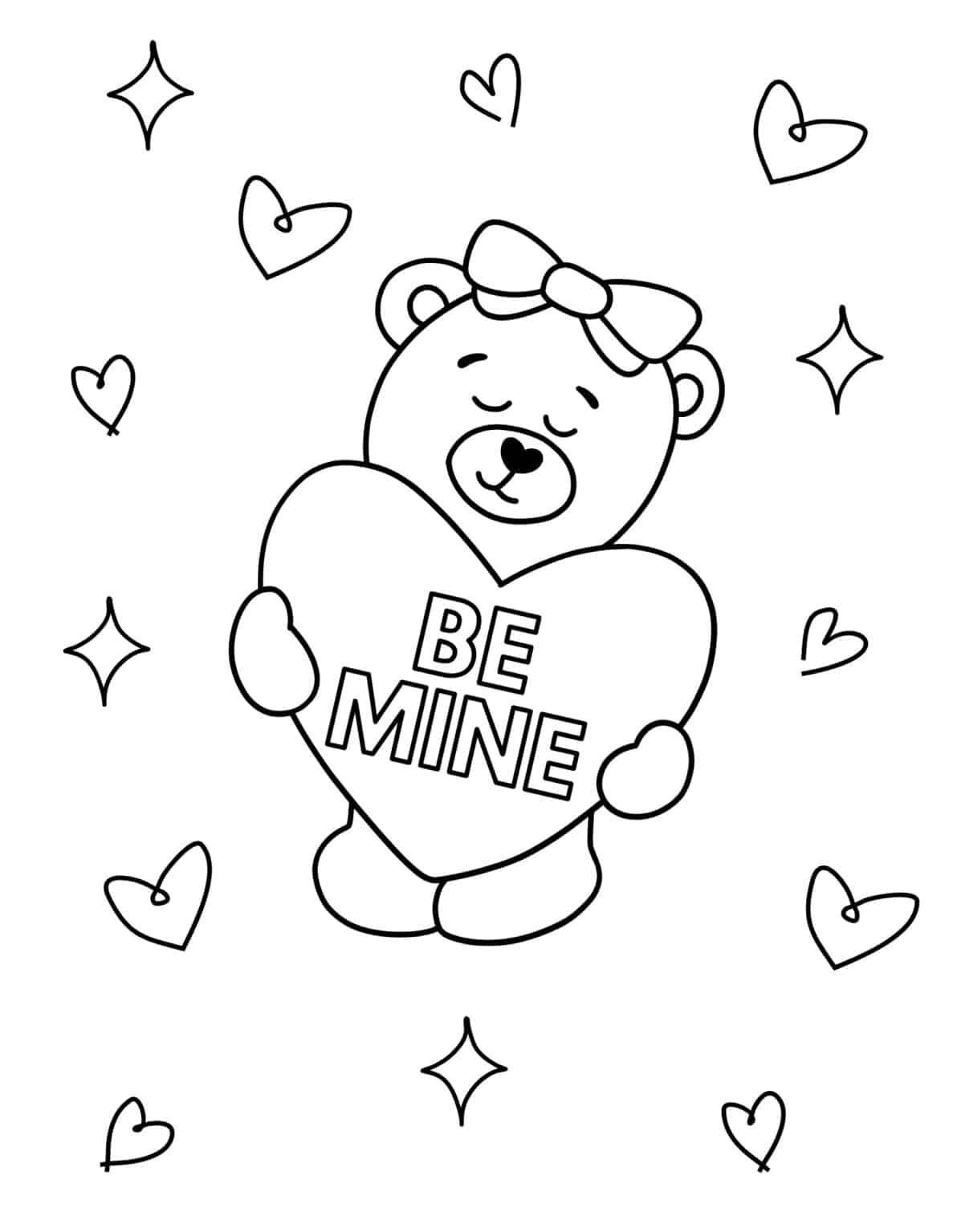 free coloring pages for kids valentine's