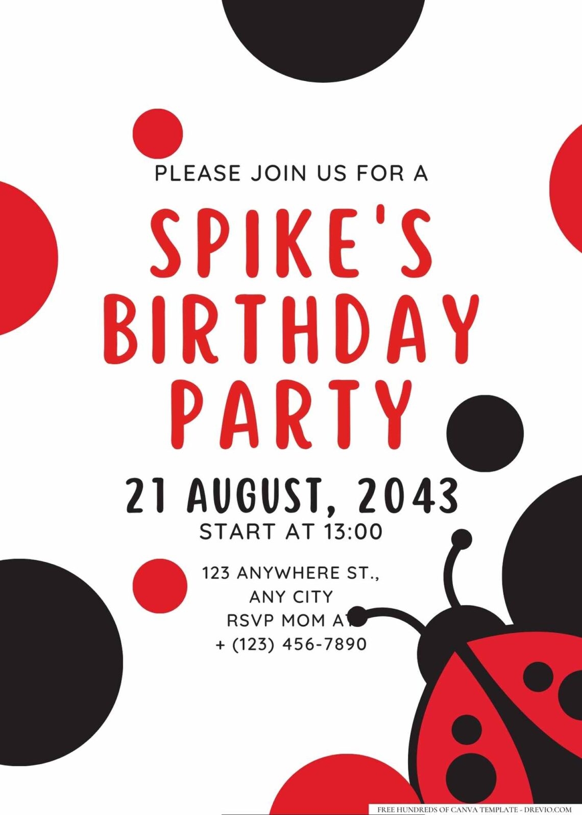 20 Ladybug Birthday Invitation Templates