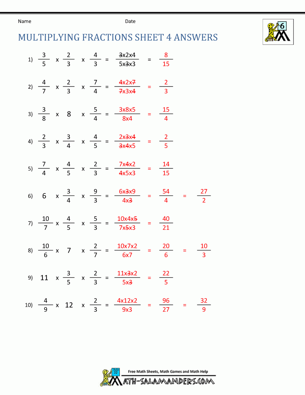 20 Multiplying Fractions Worksheets With Answers Worksheets Decoomo