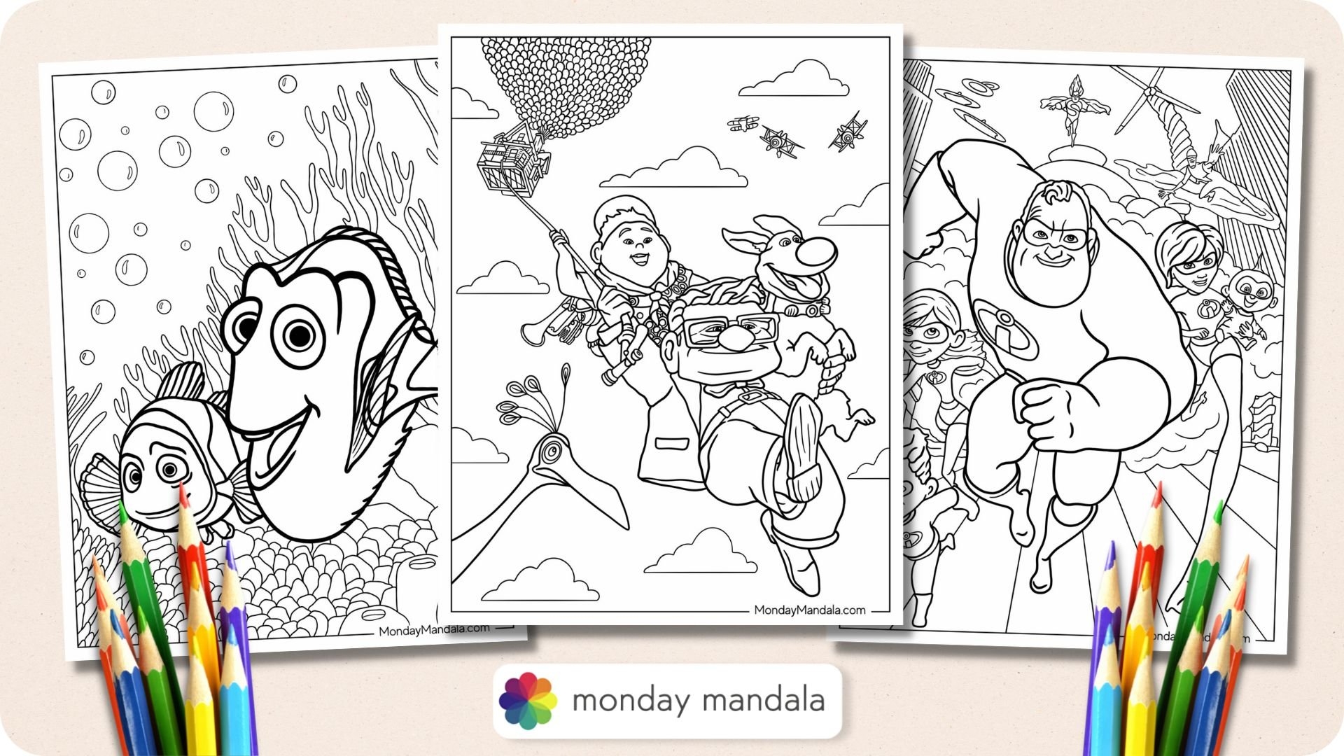 20 Pixar Coloring Pages Free PDF Printables 