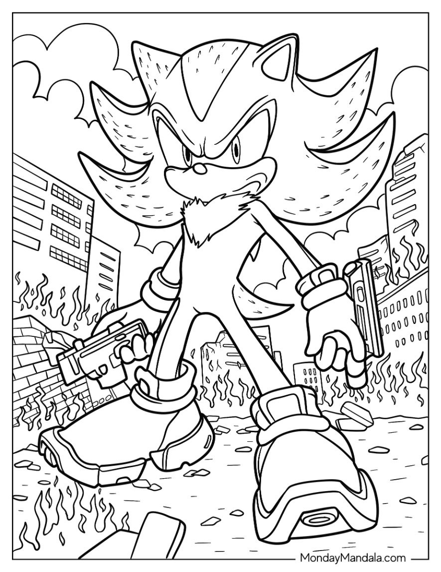 20 Shadow Sonic Coloring Pages Free PDF Printables Sonic Silver And