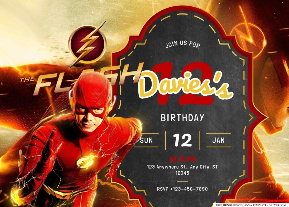 22 The Flash Birthday Invitation Templates