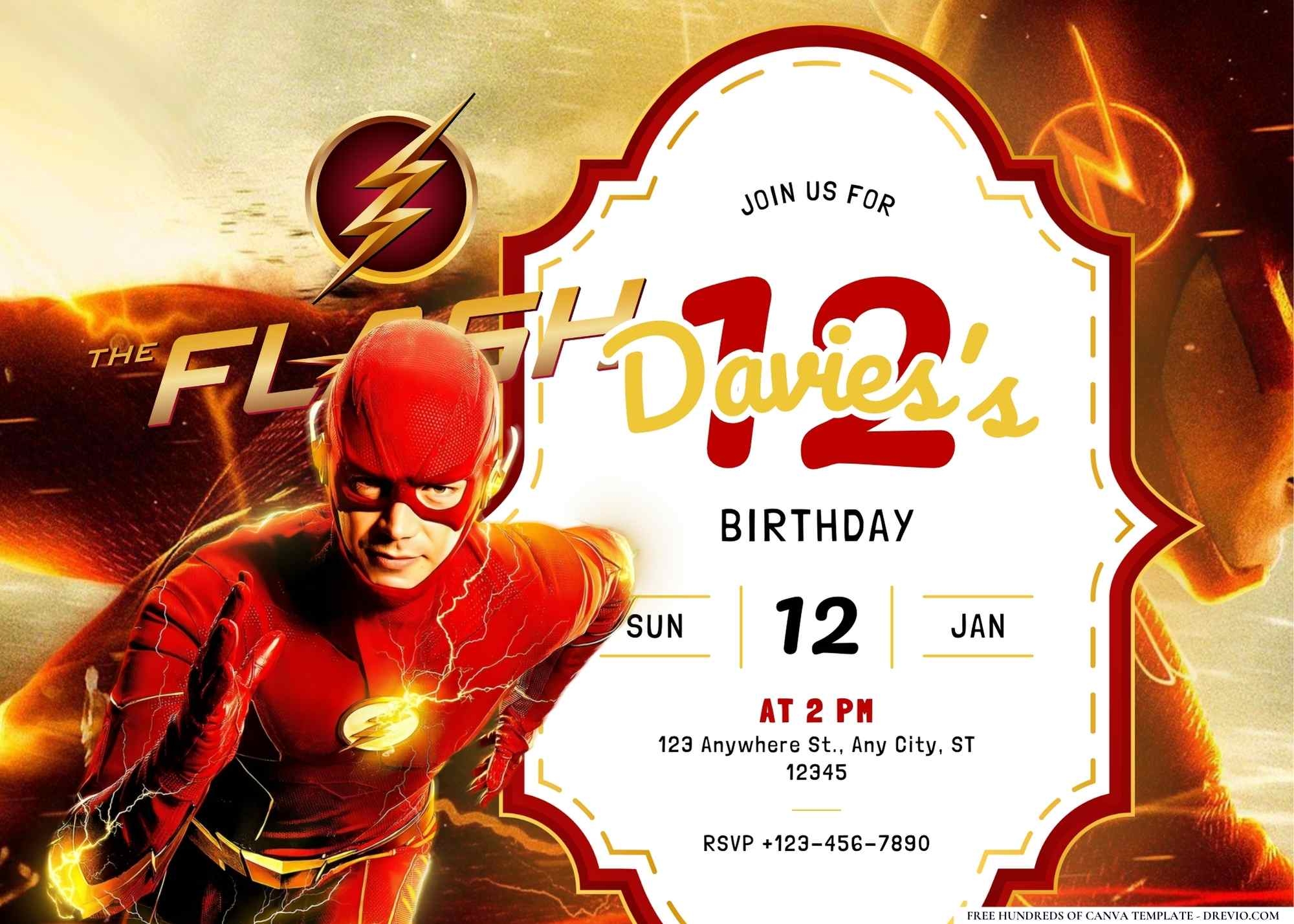 22 The Flash Birthday Invitation Templates