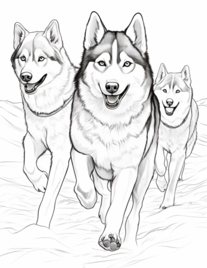 23 Coloring Pages Of Happy Huskies My Favorite Coloring Pages
