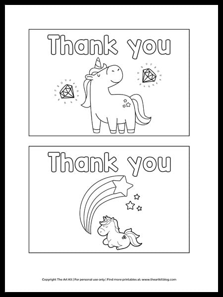 23 Printable Unicorn Thank You Cards Homecolor Homecolor