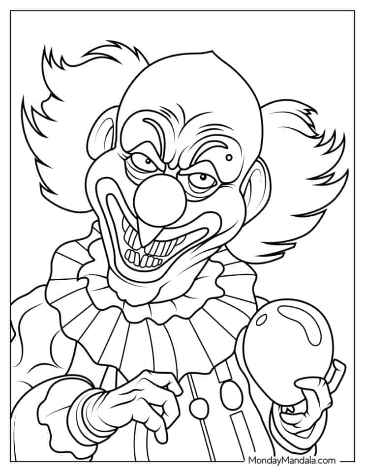 24 Clown Coloring Pages Free PDF Printables 