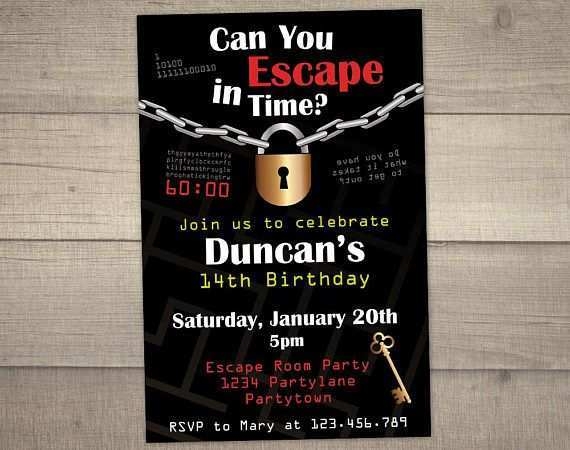 24 Customize Our Free Escape Room Birthday Invitation Template Free 