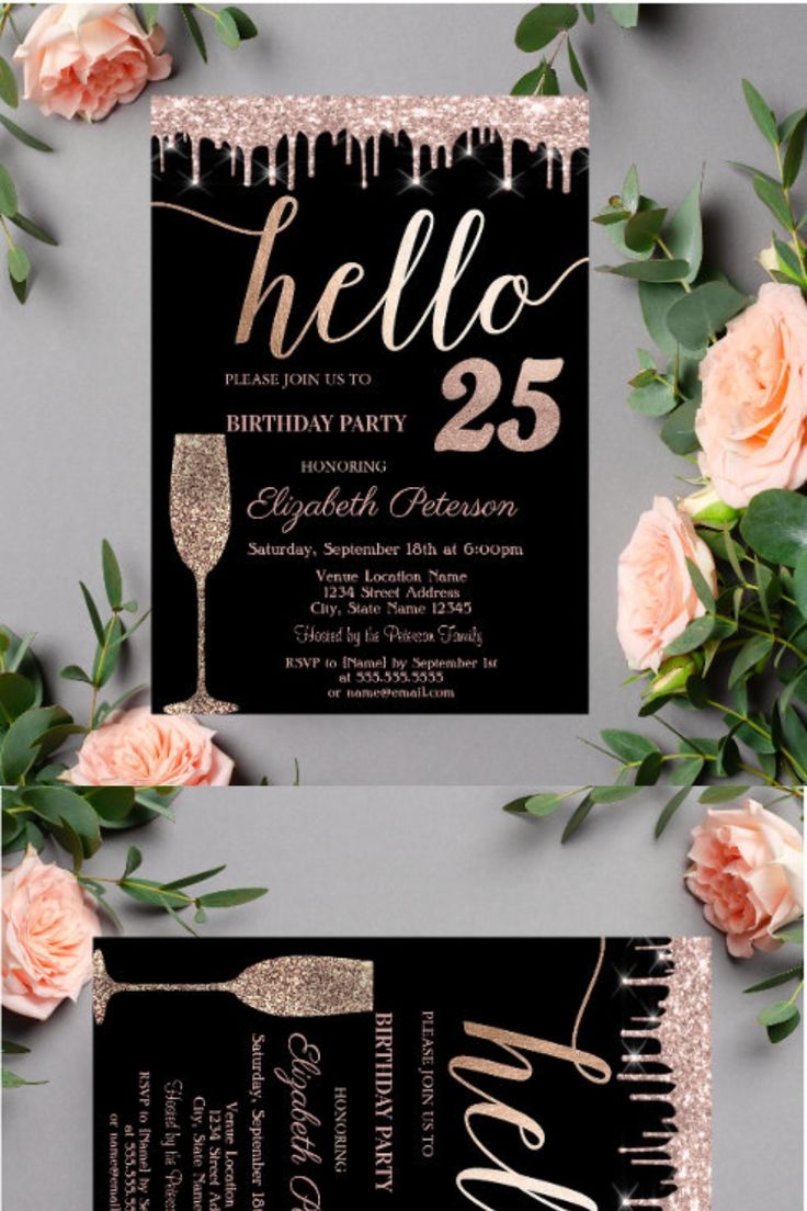 25th Birthday Invitation CUSTOMIZABLE BESPOKE