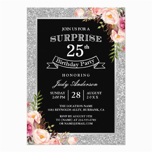 25th Birthday Invitation Templates BirthdayBuzz