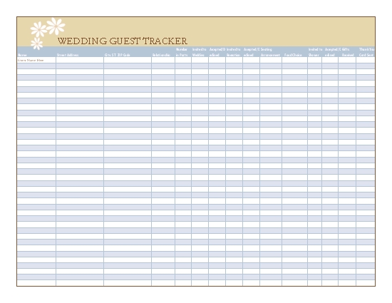 excel invitation list template