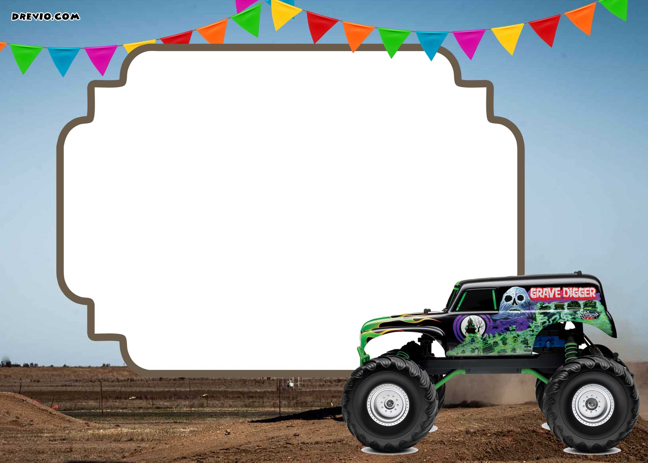 29 Monster Jam Birthday Invitations Gif Free Invitation Template
