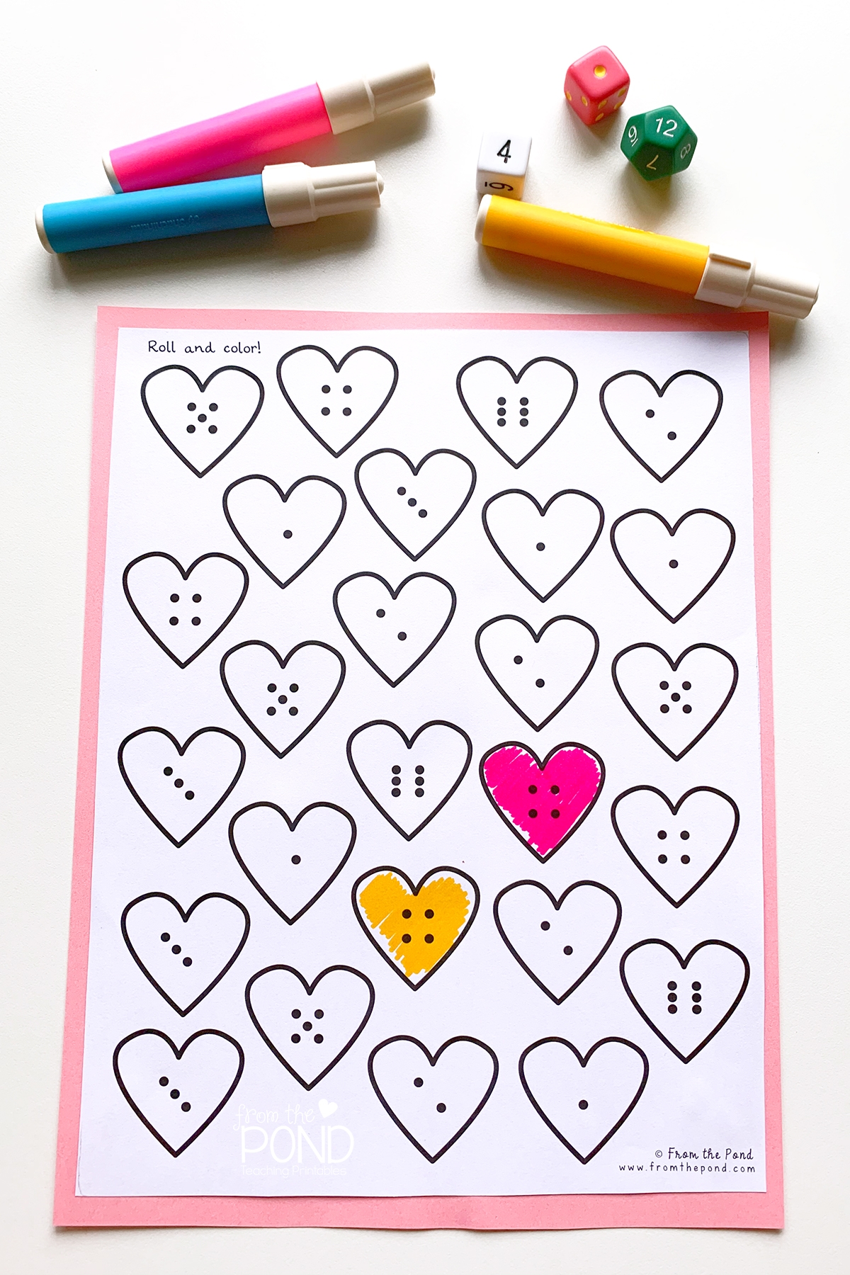 heart color worksheet