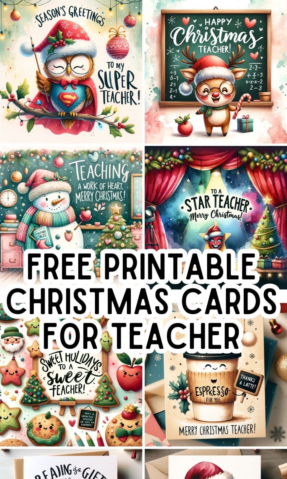 printable teacher christmas cards