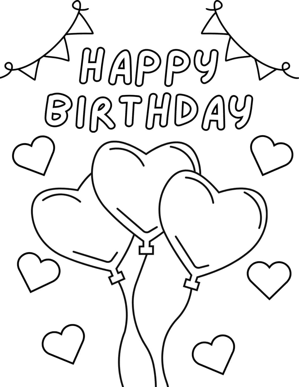 free printable birthday color pages