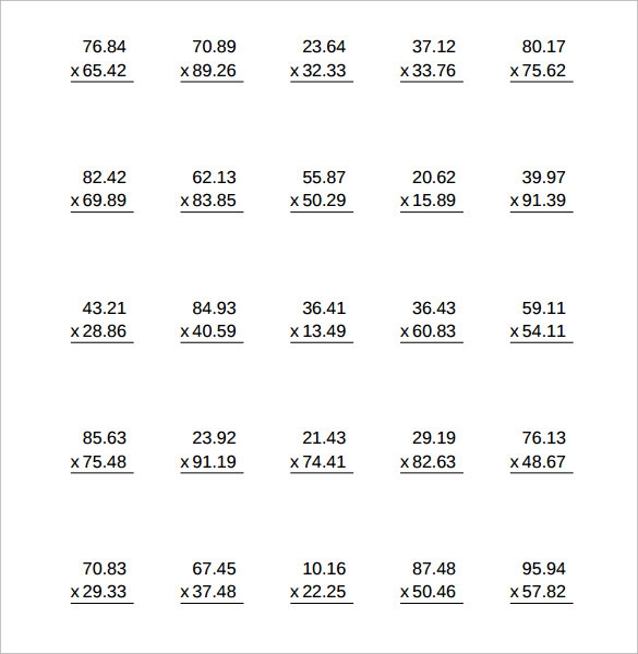 30 Multiplying Decimals Worksheets Pdf Worksheets Decoomo