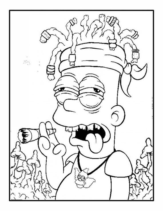 32 90 39 s Animation Stoner Coloring Pages Etsy Adult Coloring Books 