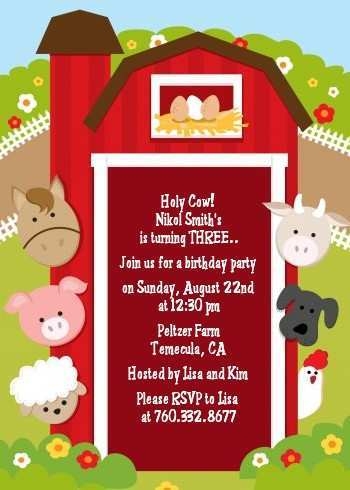 34 Creative Farm Animal Birthday Invitation Template With Stunning